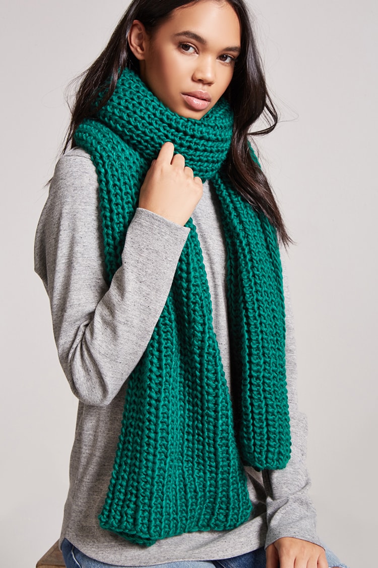 Chunky Ribbed Oblong Scarf