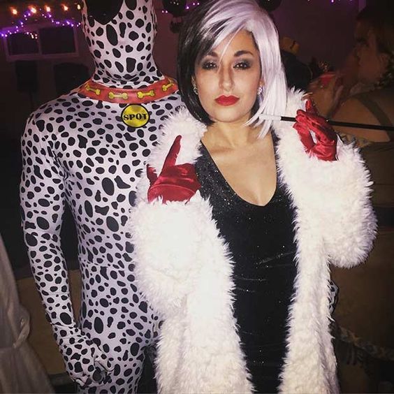 Cruella De Vil + Dalmatian - Cool Couple Halloween Costume
