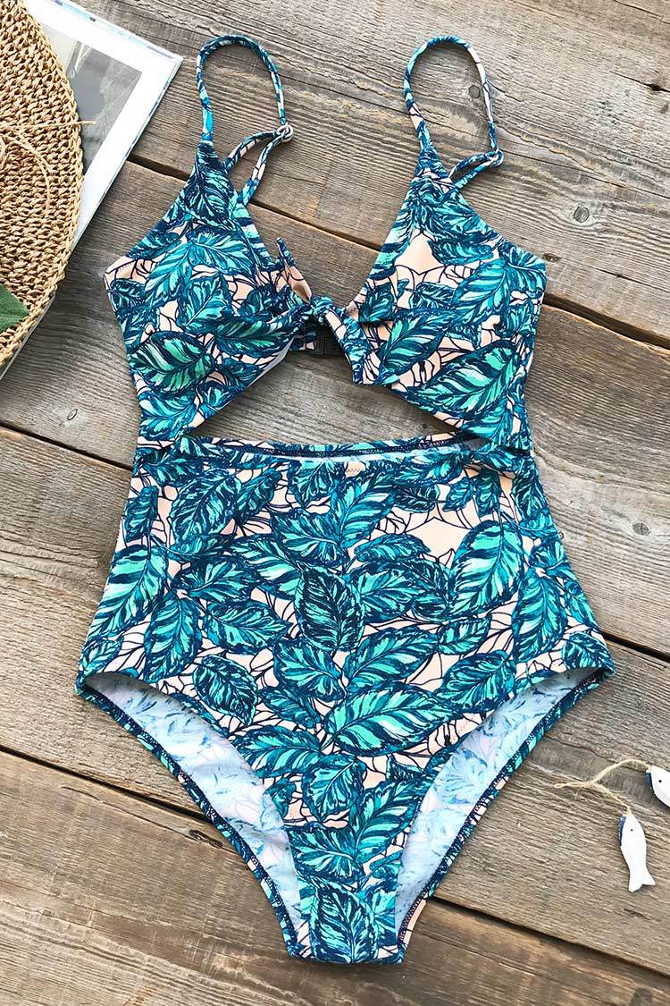 Cupshe Lush Leaves Print One-piece Swimsuit