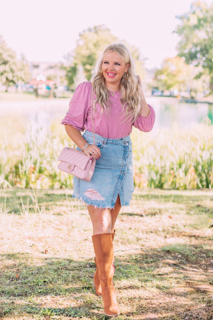 Puff Sleeves and Jean Skirts for Fall