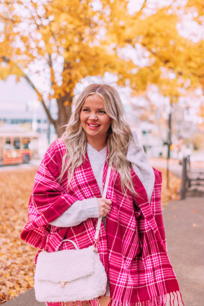 Top Christmas Gifts 2021 & What's On My List- Pink plaid poncho