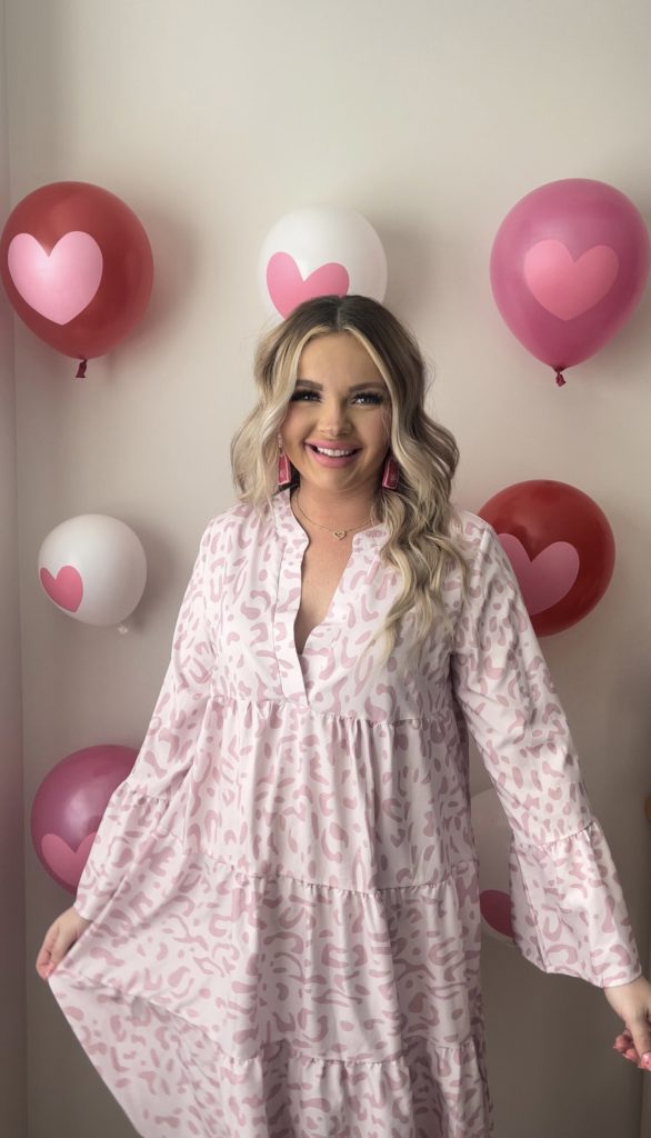 Valentine's Day Outfits from Amazon- pink leopard dress