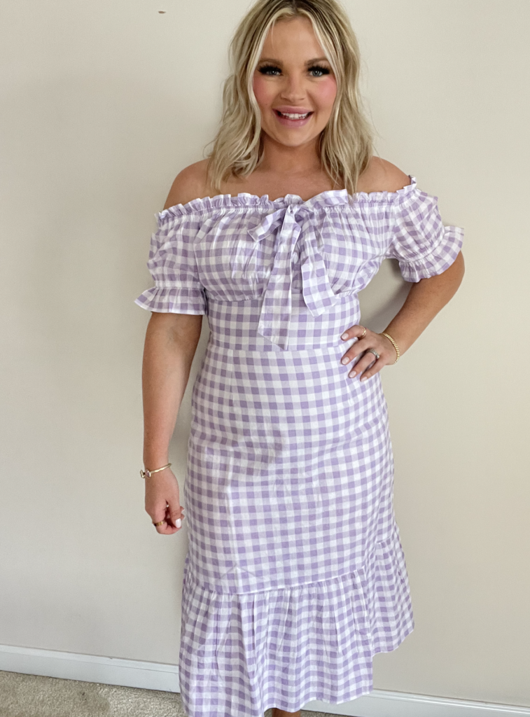 5 Affordable Easter Dresses- purple gingham dress