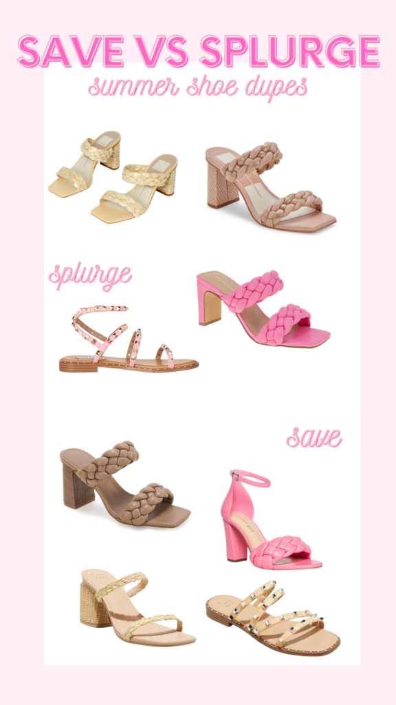 The Best Shoe Dupes of Summer 2022, steve madden dupes, braided sandals, woven sandals, braided heels, dolce vita dupes, target shoes